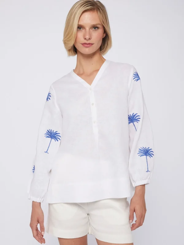 Shirts*Vilagallo Shirt Ebba Emb White Linen