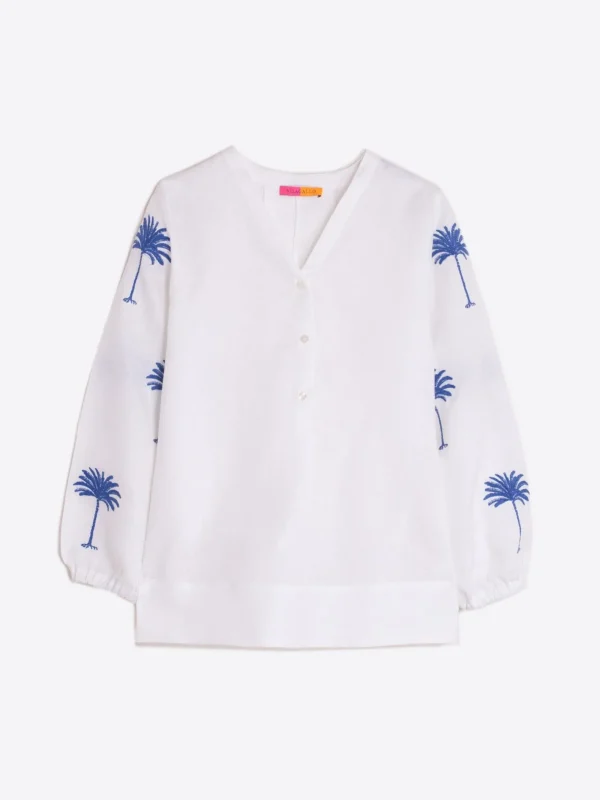 Shirts*Vilagallo Shirt Ebba Emb White Linen