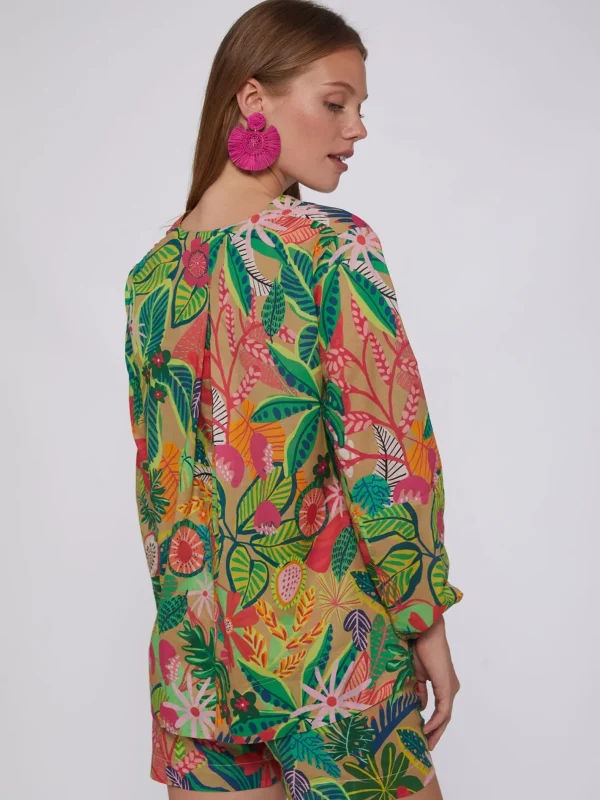 Shirts*Vilagallo Shirt Ebba Tropical Print Voile