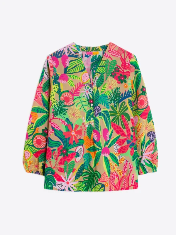 Shirts*Vilagallo Shirt Ebba Tropical Print Voile