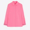 Shirts*Vilagallo Shirt Emb Neon Pink Knit