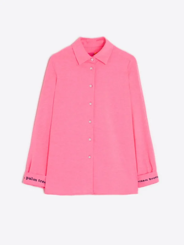 Shirts*Vilagallo Shirt Emb Neon Pink Knit