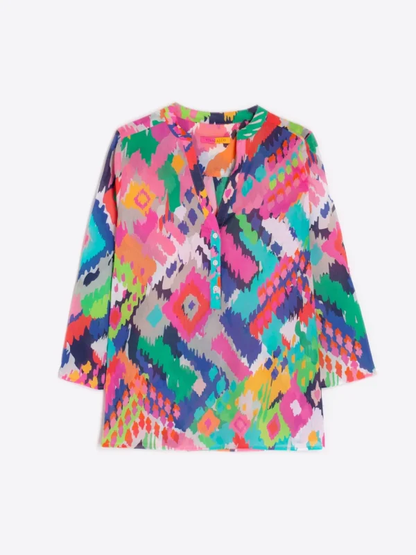 Shirts*Vilagallo Shirt Francina Acuarela Ikat Voile