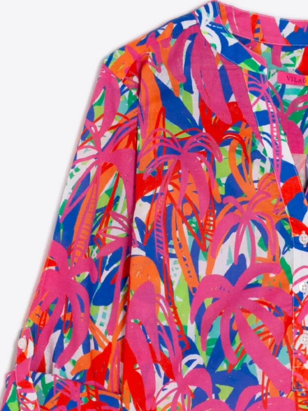 Shirts*Vilagallo Shirt Francina Palm Tree Print