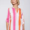 Shirts*Vilagallo Shirt Francina Pink Orange Maxi Stripes