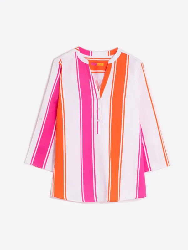 Shirts*Vilagallo Shirt Francina Pink Orange Maxi Stripes