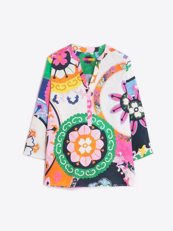 Shirts*Vilagallo Shirt Francina Suzani Cotton Satin