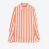 Shirts*Vilagallo Shirt Ginger Orange Linen Stripes