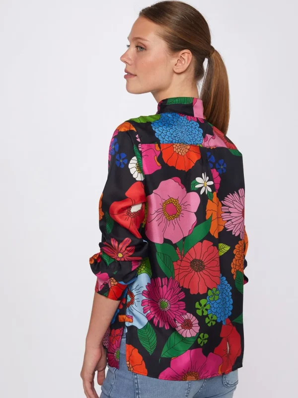 Shirts*Vilagallo Shirt Irina Maxi Flower Silk