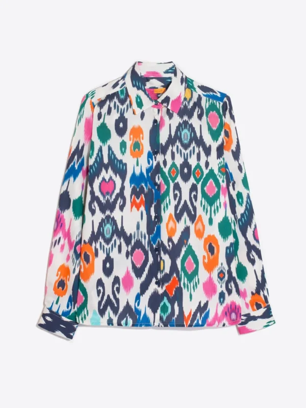 Shirts*Vilagallo Shirt Isabella Multicolour Ikat Cotton Print