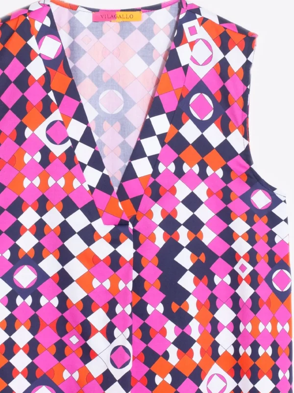 Shirts*Vilagallo Shirt Orianna Pink Navy Geometric