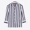 Shirts*Vilagallo Shirt Sara Ecru Navy Stripe Knit