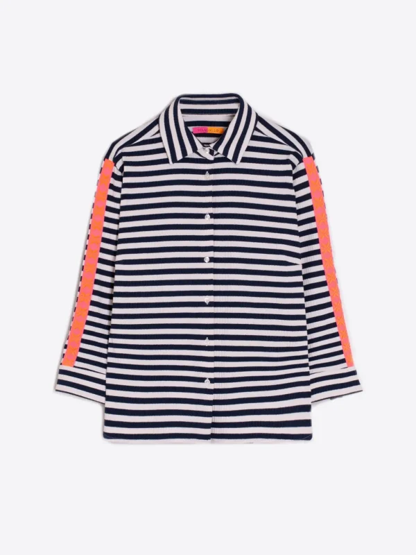 Shirts*Vilagallo Shirt Sara Navy Stripe Canale