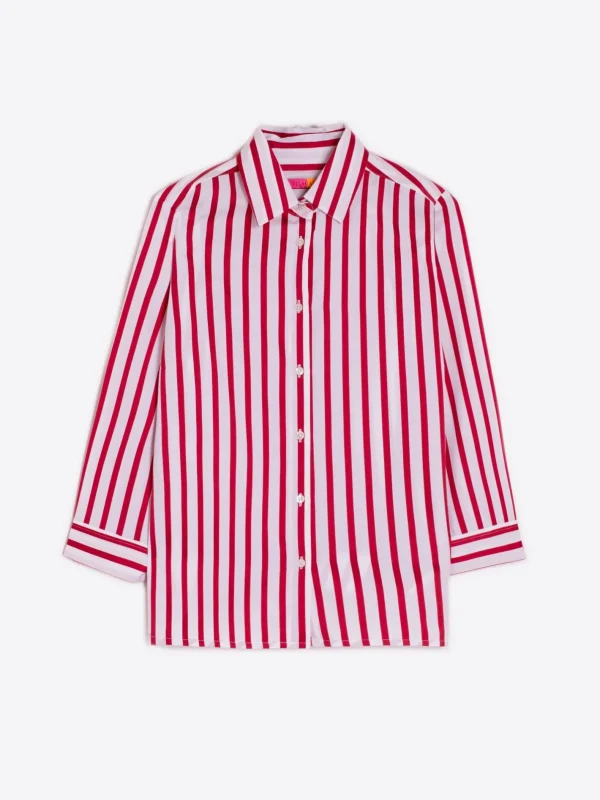 Shirts*Vilagallo Shirt Sara Red Stripe Cotton