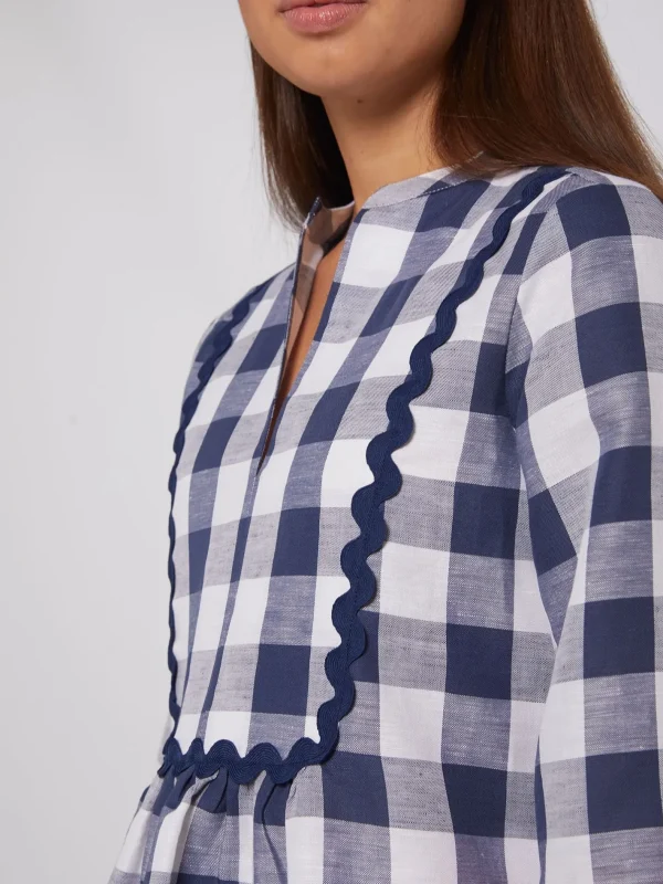 Shirts*Vilagallo Shirt Valerie Vichy Navy