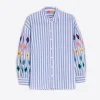 Shirts*Vilagallo Shirt Vernen Emb Light Blue Stripe