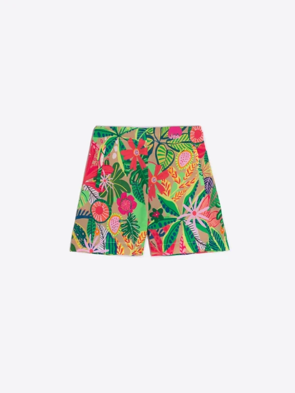 Trousers*Vilagallo Short Sandra Tropical Print Voile