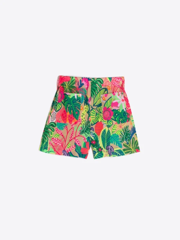 Trousers*Vilagallo Short Sandra Tropical Print Voile