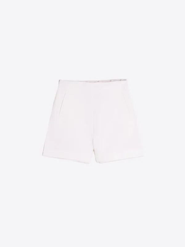 Trousers*Vilagallo Short Sandra White Linen Cotton