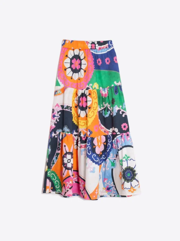 Skirts & Pareos*Vilagallo Skirt Astrid Suzani Cotton Satin