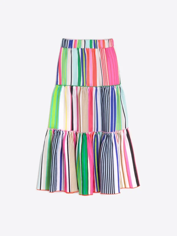 Skirts & Pareos*Vilagallo Skirt Lorenza Stripe Pure Linen