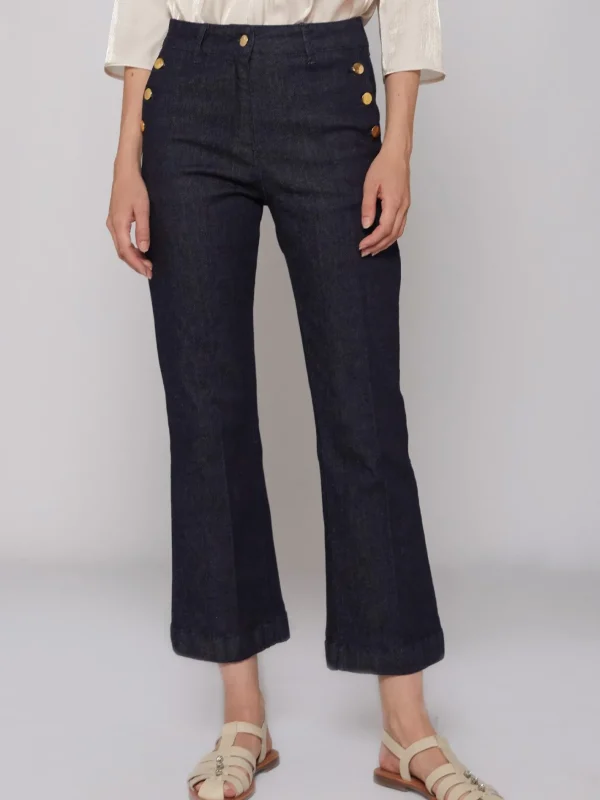 Trousers*Vilagallo Trouser Amelie Dark Denim