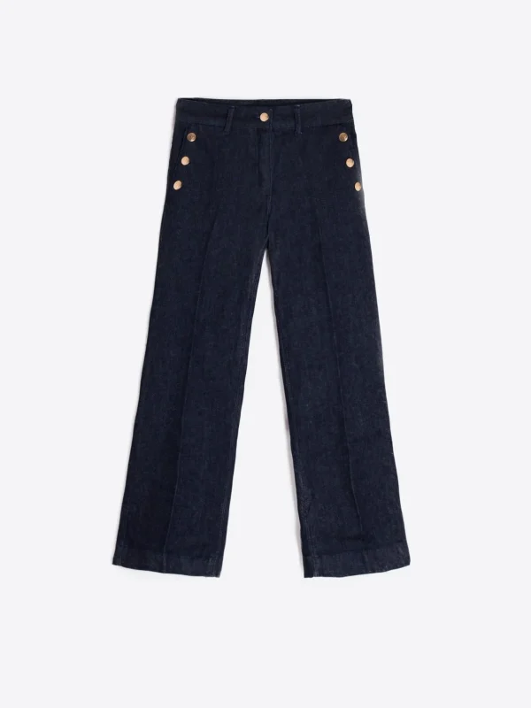 Trousers*Vilagallo Trouser Amelie Dark Denim