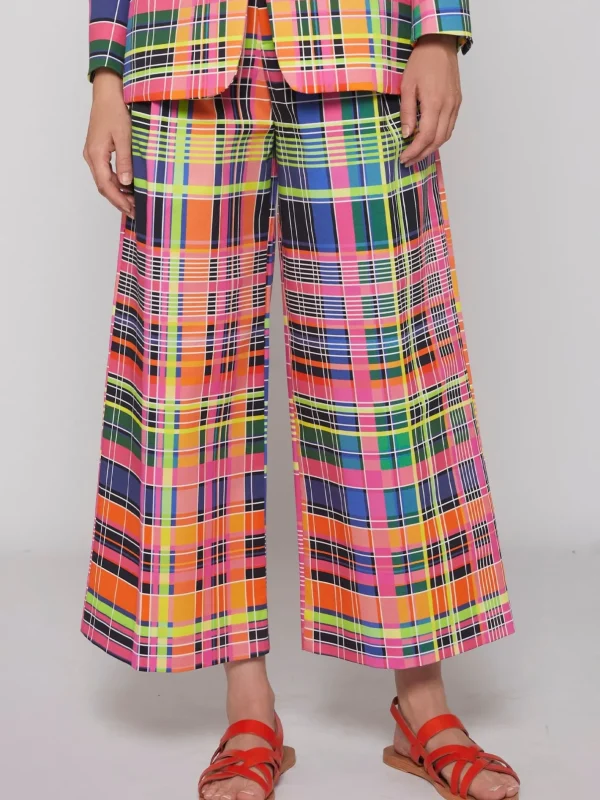 Trousers*Vilagallo Trouser Brisa Multicolour Check Gabardi