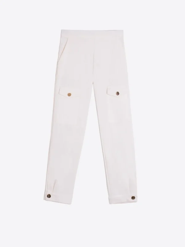 Trousers*Vilagallo Trouser Cargo White Knit Perfect Fit