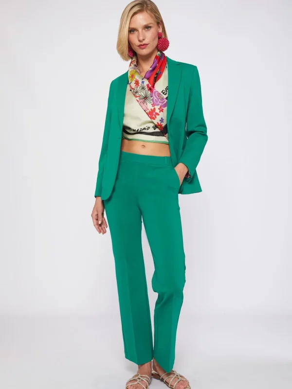 Trousers*Vilagallo Trouser Carla Green Knit Perfect Fit