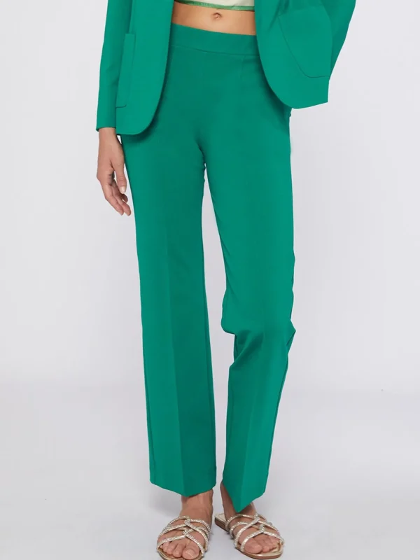 Trousers*Vilagallo Trouser Carla Green Knit Perfect Fit