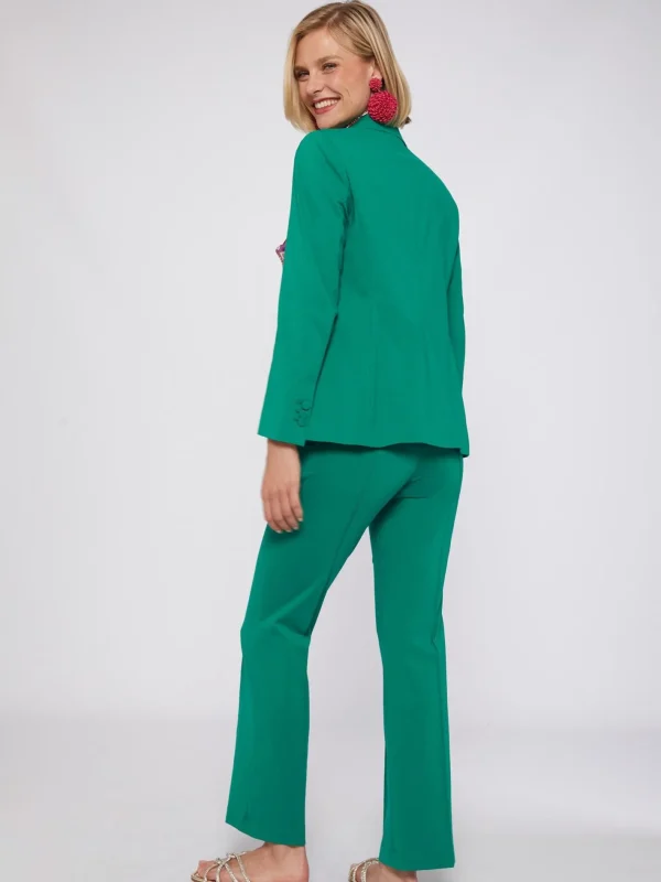 Trousers*Vilagallo Trouser Carla Green Knit Perfect Fit