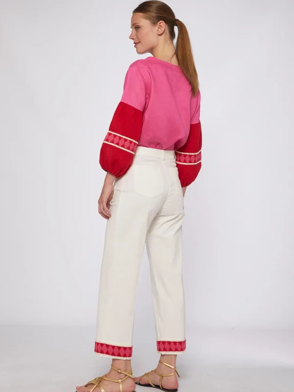 Trousers*Vilagallo Trouser Dorin White Knit Perfect Fit