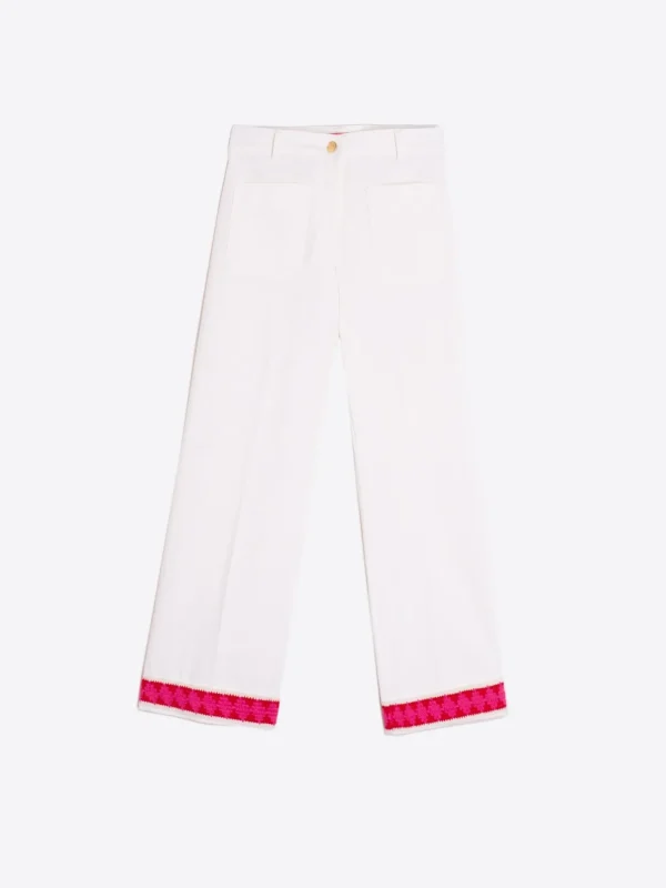 Trousers*Vilagallo Trouser Dorin White Knit Perfect Fit