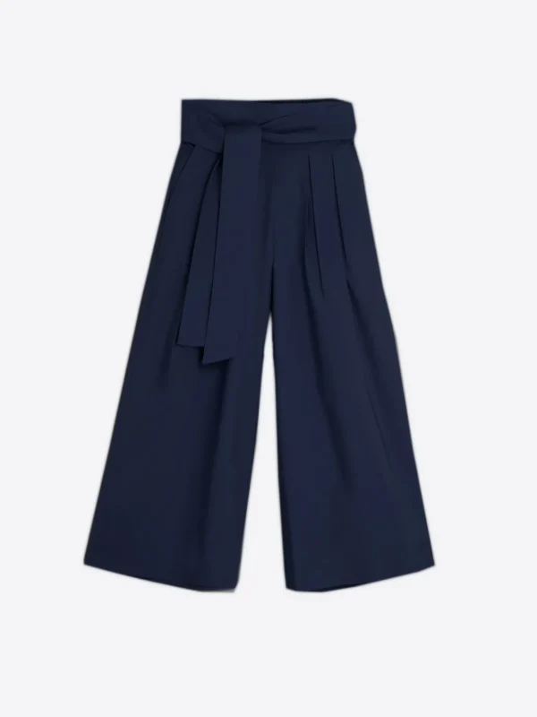 Trousers*Vilagallo Trouser Marie Navy Poplin Elast