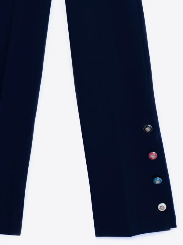 Trousers*Vilagallo Trouser Mikaela Navy Knit Perfect Fit