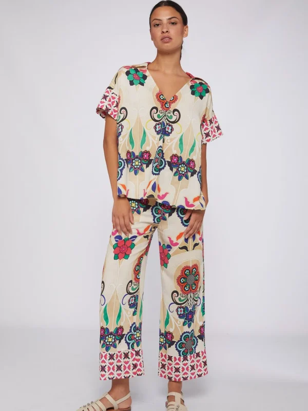 Trousers*Vilagallo Trouser Sandra Floral Noveau