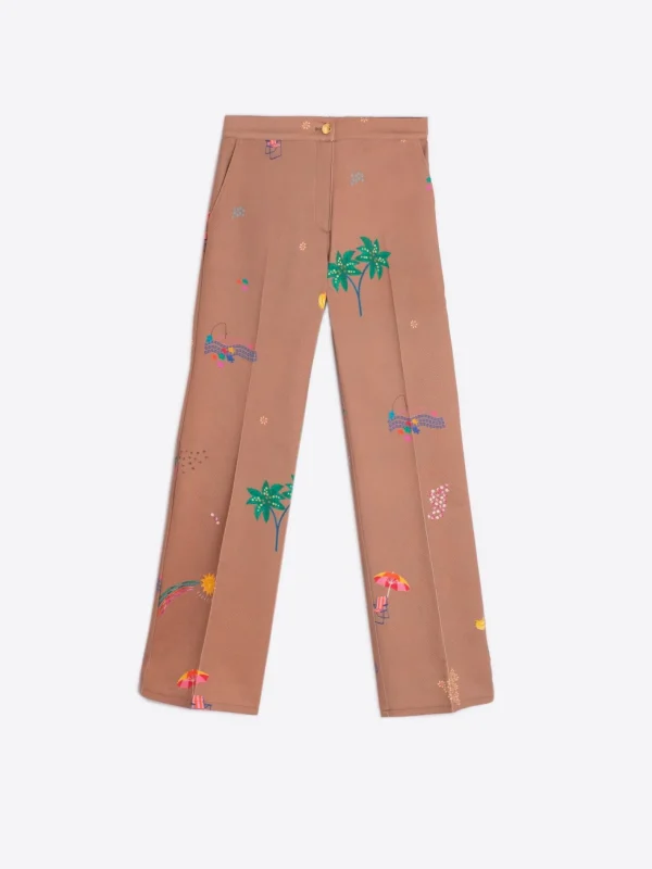 Trousers*Vilagallo Trouser Tiffany Biarritz Gabardine Print