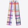 Trousers*Vilagallo Trouser Tiffany Check Watercolour Print