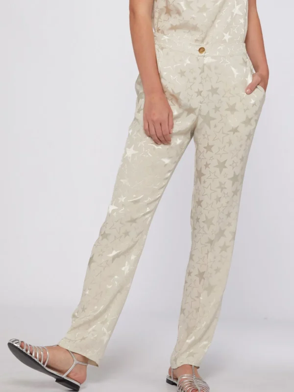 Trousers*Vilagallo Trouser Tiffany Jacquard Ecru Star