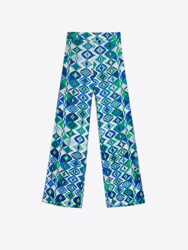 Trousers*Vilagallo Trouser Venus Green Geometric Knit Print