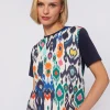 T-Shirts*Vilagallo T-Shirt Multicolour Ikat Cotton Print