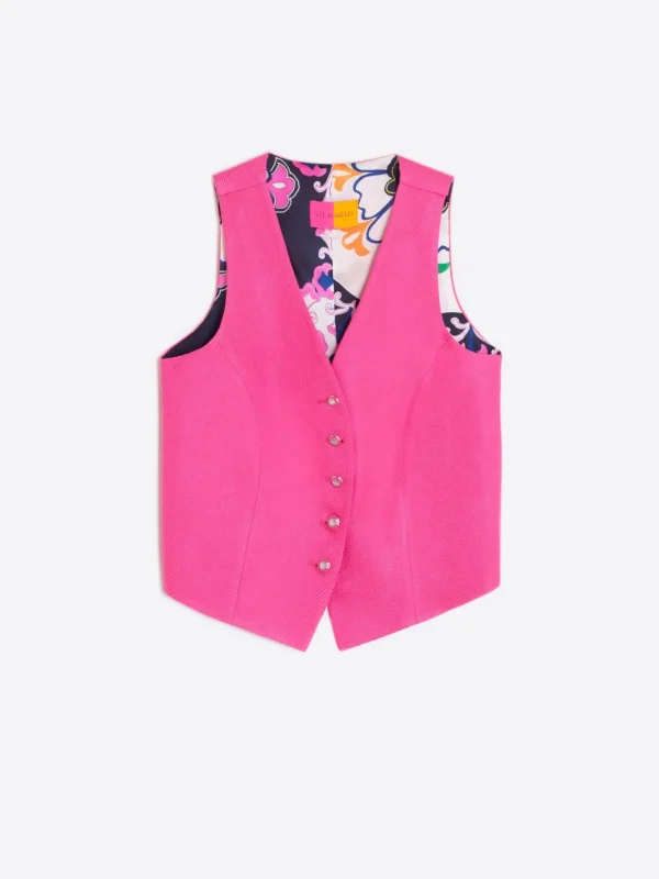 Waistcoats*Vilagallo Vest Smart Pink Savile